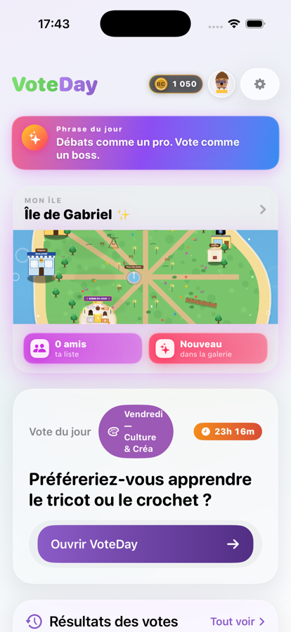 VoteDay — accueil